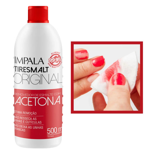 Removedor de Esmalte Com Acetona Tiresmalt Original Impala 500ml