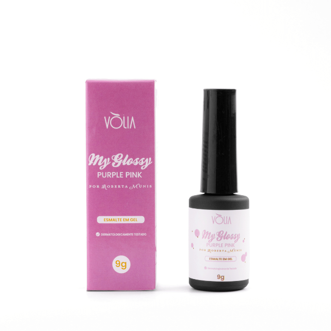 Esmalte Vólia  Textura Fina Led Uv My Glossy Purple Pink Decoração Alongamento Unhas Fibra 9g