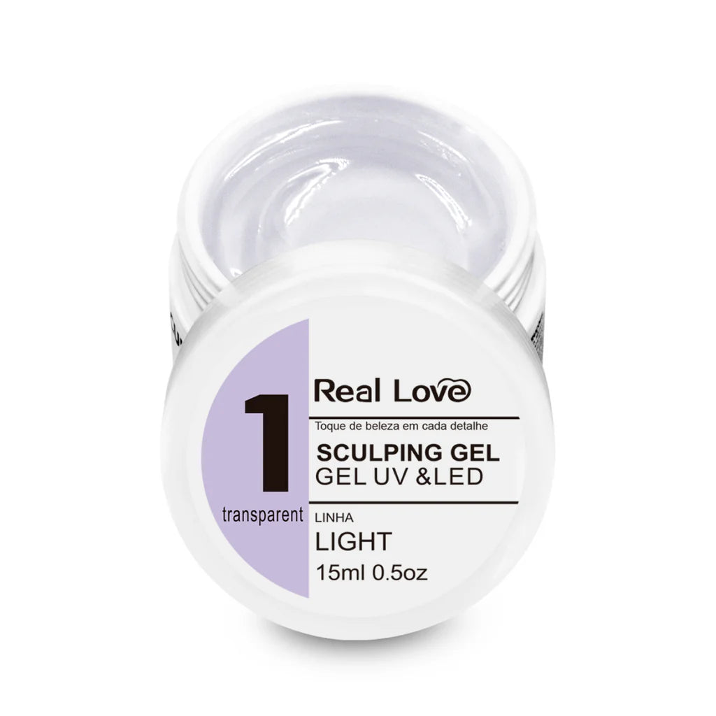 Gel de Alongamento para Unhas - Linha Light - 15ml - Real Love TRANSPARENTE 1