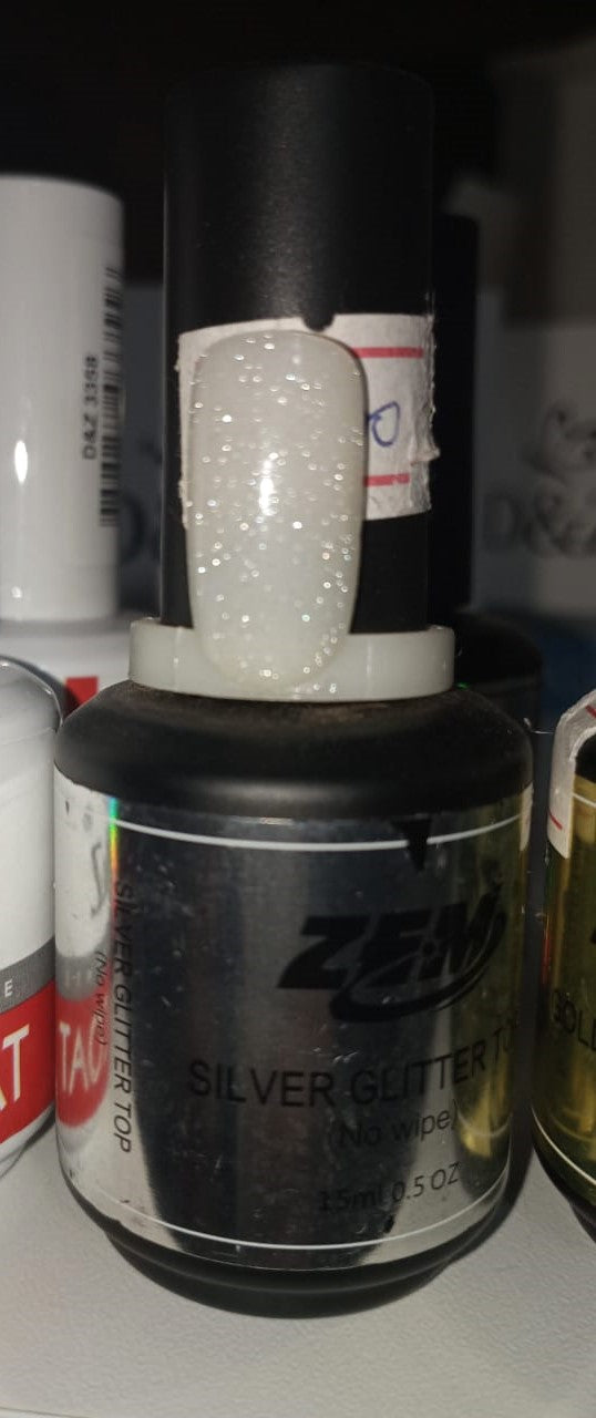 Top Coat ZEM 15 Ml Silver Glitter