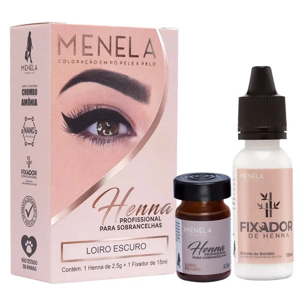 kit Menela Henna Loiro Escuro 2,5g