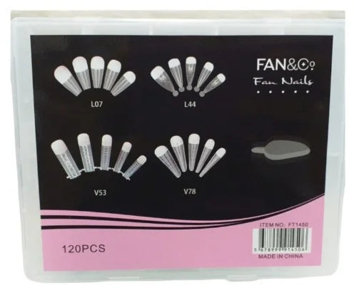 Molde F1 Francesa Reversa Polygel Tips Reutilizável (120un) - Fan Nails