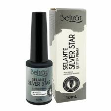 Top Coat Selante Beltrat SILVER Star Glitter prata 10ml